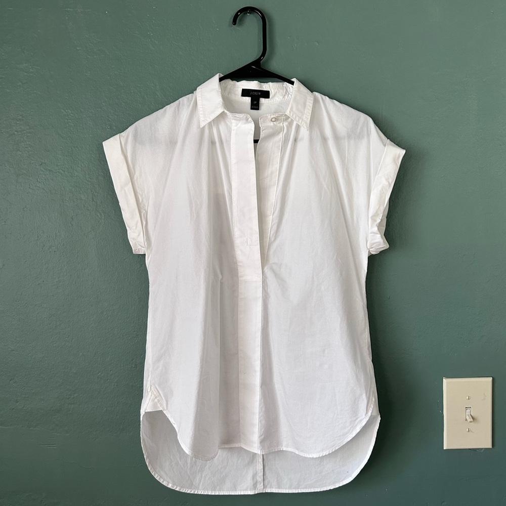 J Crew Short Sleeve White Shirt
